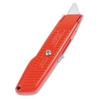 Stanley - Interlock Safety Utility Knife w/Self-Retracting Round Point Blade, Orange