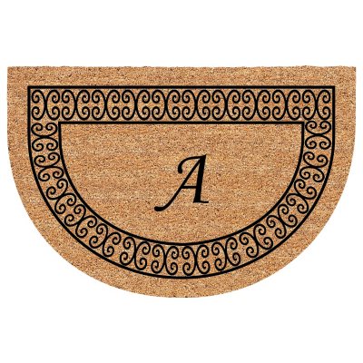 Classic Border Half Round Mat with Initial - 24