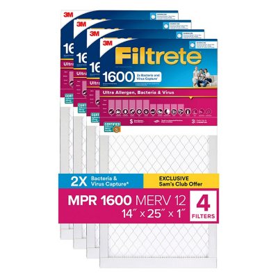 Filtrete Ultra Allergen 2X Bacteria and Virus Filter 14X25X1 IN. FILTER:- 14 x 25 x 1
