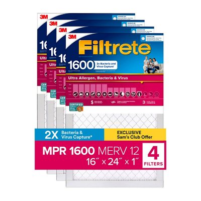 Filtrete Ultra Allergen 2X Bacteria and Virus Filter 16X24X1 IN. FILTER:- 16 x 24 x 1