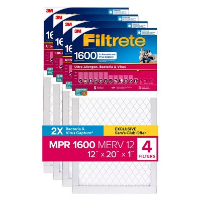 Filtrete Ultra Allergen 2X Bacteria and Virus Filter 12 IN X 20 IN FILTER:- 12 x 20 x 1