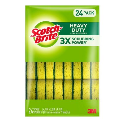 Scotch-Brite Heavy Duty Scrub Sponges, Individually Wrapped (24 ct