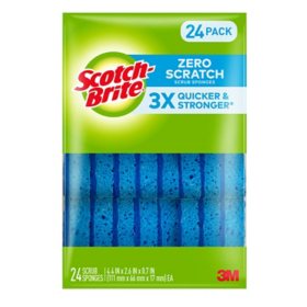 Scotch-Brite Zero Scratch Scrub Sponges, Individually Wrapped 24 ct.