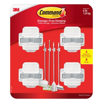 Command Broom Gripper (4 Grippers, 8 Strips) - Sam's Club