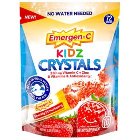 Emergen-C KIDZ Crystals On-The-Go 250 mg Vitamin C Immune Support, Strawberry 72 ct. 