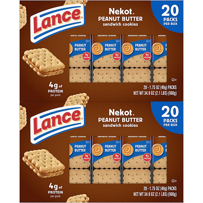 Lance Nekot Peanut Butter Sandwich Cookies 1.75 oz., 40 packs