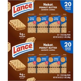 Lance Nekot Peanut Butter Sandwich Cookies, 1.75 oz., 40 pk.