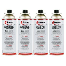 Sterno Butane Fuel Cartridge with Temperature Sensing Valve 8oz., 4pk.