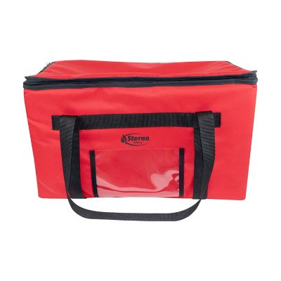 Sterno Delivery Leak-Proof Insulated Food Carrier Bag, Red