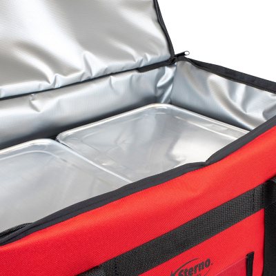 Sterno Delivery Leak-Proof Insulated Food Carrier Bag, Red