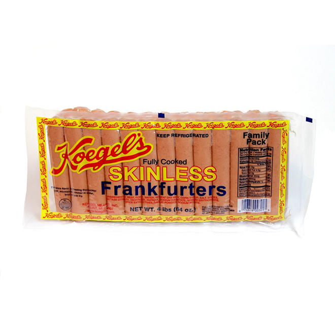 Koegel's Fully Cooked Skinless Frankfurters 4 lb.