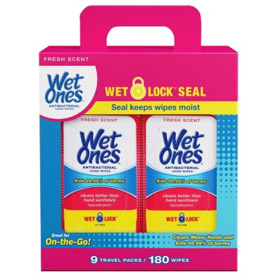 Wet Ones Antibacterial Hand Wipes, Fresh Scent Travel Packs (180 ct.) -  Sam's Club