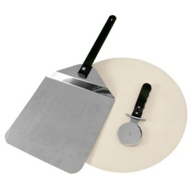 Mr. Bar-B-Q Grill Stone Pizza Kit With Peel & Cutter