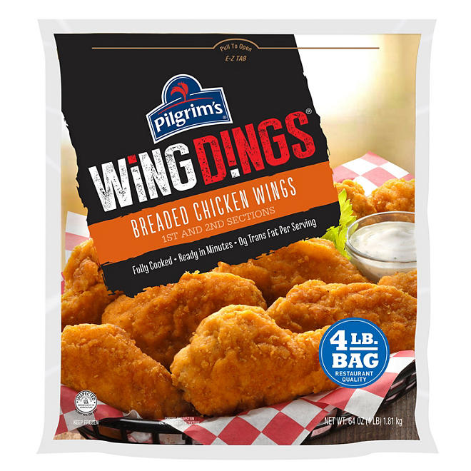 Pilgrim's Wing Dings, Breaded Chicken Wings (4 lb.)