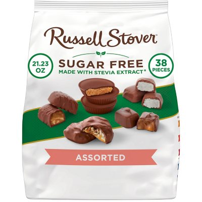 Russell Stover Chocolate Candy, Sugar Free, Peanuts, Caramel & Nougat - 3 oz