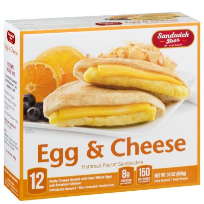 Sandwich Bros. Egg & Cheese Flatbread Pocket Breakfast Sandwiches