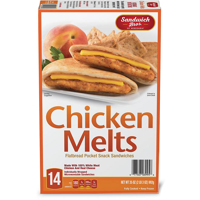 Sandwich Brothers Flatbread Chicken Melt, Frozen (14 pk.)