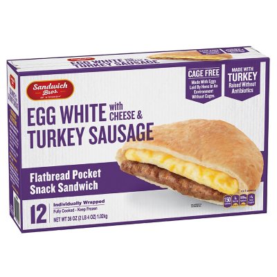 Egg White & Turkey Sausage Breakfast Sandwiches