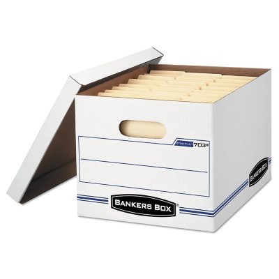 Bankers Box Stor/File Storage Box with Lift-Off Lid, White, Letter/Legal  (6-Pack)