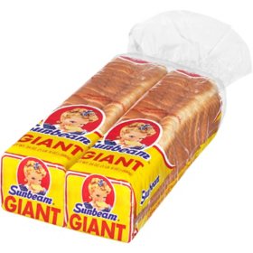 Sunbeam Giant White Bread, (22 oz., 2 pk.)