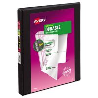 Avery Durable View Binder with DuraHinge and Slant Rings, 3 Rings, Black, Various Sizes