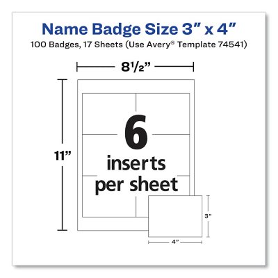 Avery Heavy Duty Name Badges Holders 2-1/4 x 3-1/2 Portrait 25/Pack 