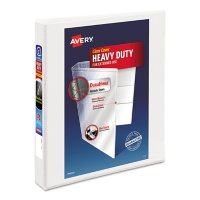 Avery Heavy-Duty View Binder with DuraHinge and One Touch EZD Rings, 3 Rings, 1" Capacity, 11 x 8.5, White