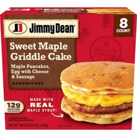 Jimmy Dean Sweet Maple Griddle Cake Breakfast Sandwich, Frozen (8 ct.)