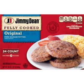 Jimmy Dean Fully Cooked Pork Sausage Patties, 24 ct.