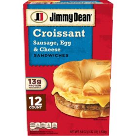 Jimmy Dean Sausage, Egg, and Cheese Croissant Sandwiches, Frozen, 12ct.