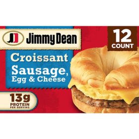 Jimmy Dean Sausage, Egg, and Cheese Croissant Sandwiches, Frozen, 12ct.