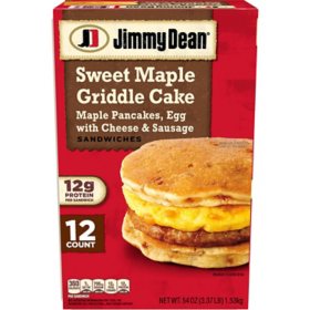 Jimmy Dean Sweet Maple Griddle Cake Breakfast Sandwich, Frozen, 12 ct.