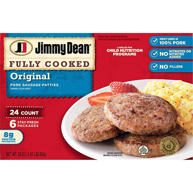 Jimmy Dean Fully Cooked Pork Sausage Patties 24 ct.
