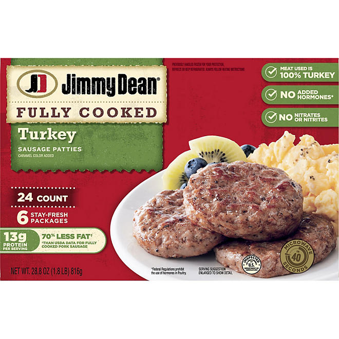 Jimmy Dean Fully Cooked Turkey Sausage Patties 24 ct.