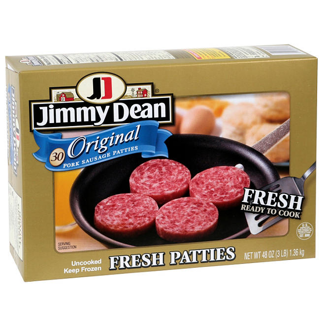 Jimmy Dean Pork Sausage Patties (30 patties, 48 oz.)