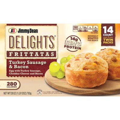 Jimmy Dean Delights Frittatas, Turkey Sausage & Bacon (28 oz., 14 ct ...