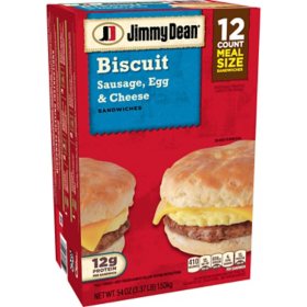 Jimmy Dean Sausage, Egg and Cheese Biscuit Sandwiches (12 ct., 54 oz.)