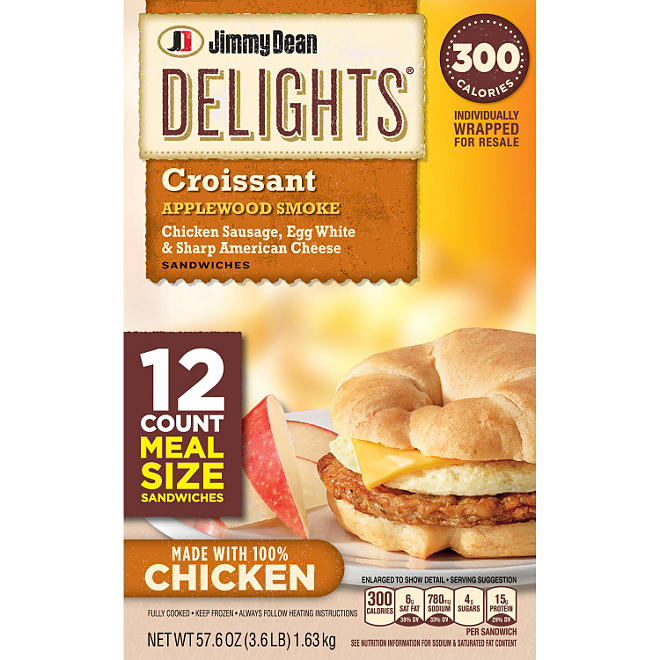 Jimmy Dean Delights Croissant Sandwiches (57.6 oz., 12 ct.)