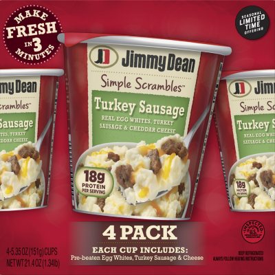 Jimmy Dean Turkey Sausage and Egg Whites Simple Scrambles (4 pk.) - Sam ...