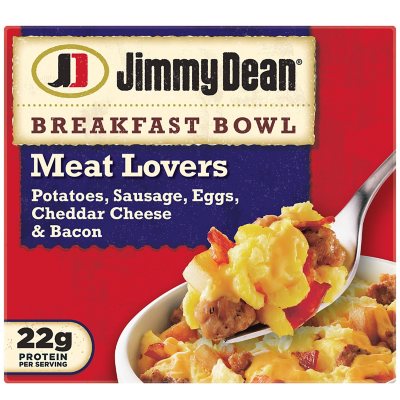 How many calories are in a jimmy dean breakfast bowl Jimmy Dean Meat Lovers Breakfast Bowls Frozen 8 Ct Sam S Club