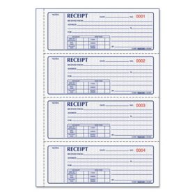 Rediform Money Receipt Book, 7 x 2 3/4, Carbonless Triplicate, 100 Sets/Book