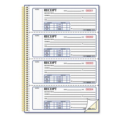 Details about   Rediform Receipt Book 2 3/4 x 7 Carbonless Duplicate 400 Sets/Book 8L816 