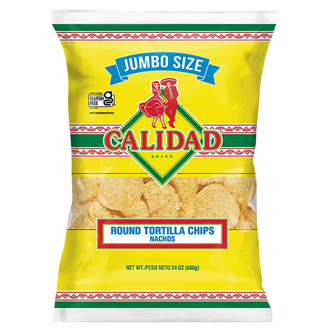 Calidad Yellow Corn Round Tortilla Chips, 24 oz.