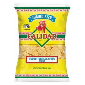 Calidad Yellow Corn Round Tortilla Chips, 24 oz.