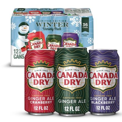 Canada Dry Ginger Ale, Variety Pack, 12 fl oz, 36 ct