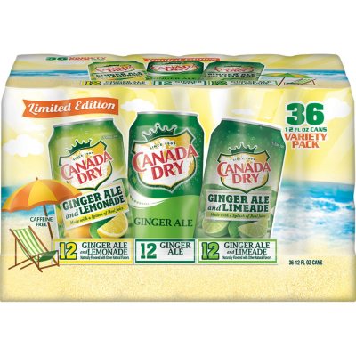  Canada Dry Ginger Ale, Summer Cans Variety Pack, 12 Fl Oz  Cans