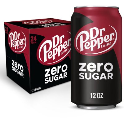 Dr Pepper Zero Sugar Soda (12 fl. oz., 24 pk.) - Sam's Club