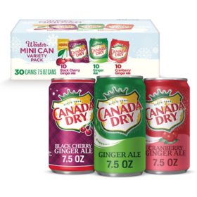 Canada Dry Winter Mini Can Variety Pack (7.5 fl. oz., 30 pk.)