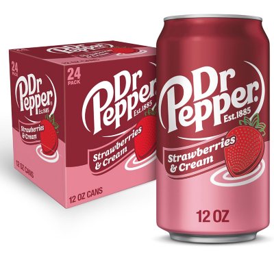 Dr Pepper Strawberries and Cream Soda 12 fl. oz., 24 pk. Sam's Club