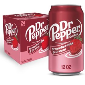 Dr Pepper Strawberries and Cream Soda 12 fl. oz., 24 pk.